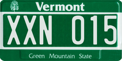 VT license plate XXN015