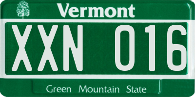VT license plate XXN016