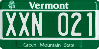 VT license plate XXN021