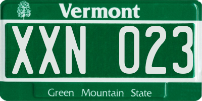 VT license plate XXN023