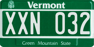 VT license plate XXN032