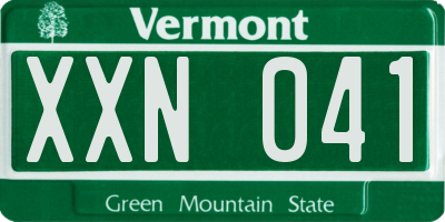 VT license plate XXN041