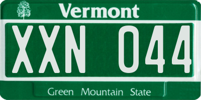 VT license plate XXN044