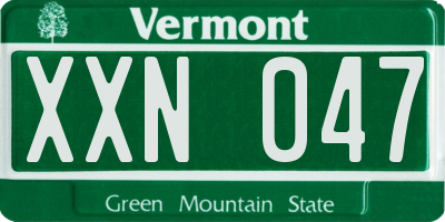 VT license plate XXN047