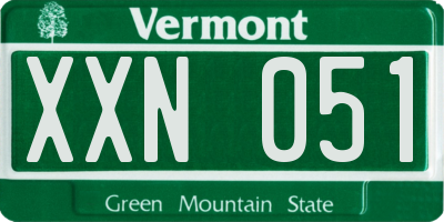 VT license plate XXN051