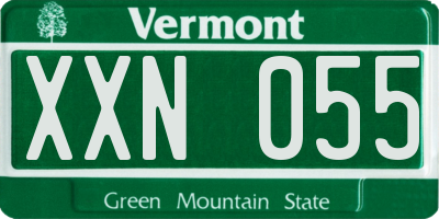 VT license plate XXN055