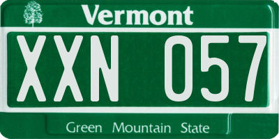 VT license plate XXN057