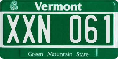VT license plate XXN061