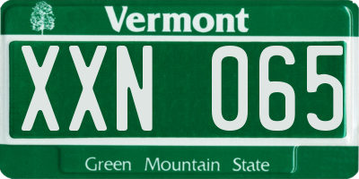 VT license plate XXN065