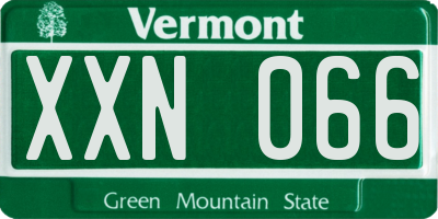 VT license plate XXN066