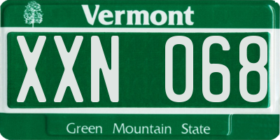 VT license plate XXN068