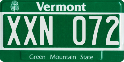 VT license plate XXN072
