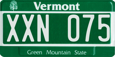 VT license plate XXN075