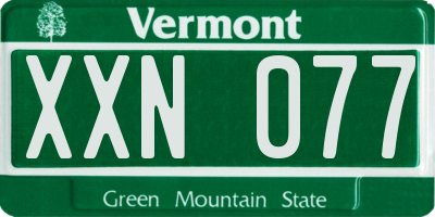 VT license plate XXN077