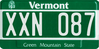 VT license plate XXN087