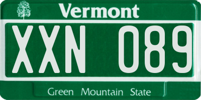 VT license plate XXN089