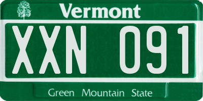 VT license plate XXN091