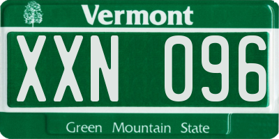 VT license plate XXN096