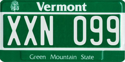 VT license plate XXN099