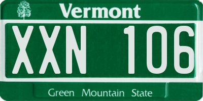 VT license plate XXN106