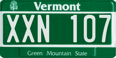 VT license plate XXN107