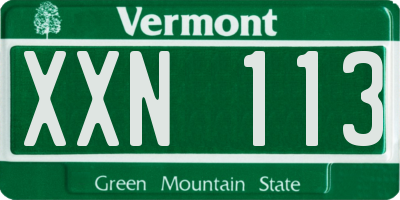 VT license plate XXN113