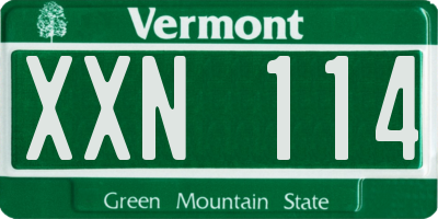 VT license plate XXN114