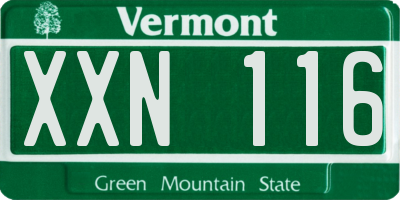 VT license plate XXN116