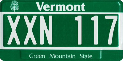 VT license plate XXN117