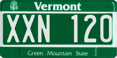 VT license plate XXN120
