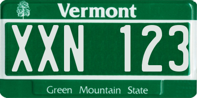 VT license plate XXN123