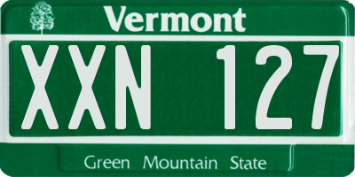 VT license plate XXN127