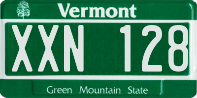 VT license plate XXN128