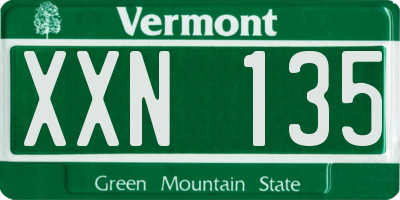 VT license plate XXN135