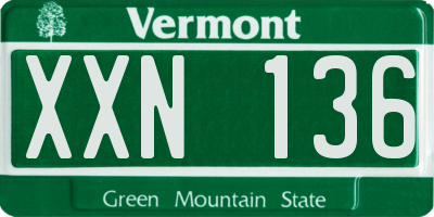 VT license plate XXN136