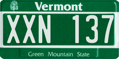 VT license plate XXN137