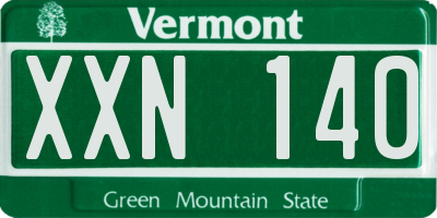 VT license plate XXN140