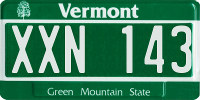 VT license plate XXN143