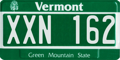 VT license plate XXN162
