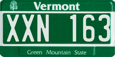VT license plate XXN163