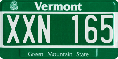 VT license plate XXN165