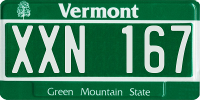 VT license plate XXN167