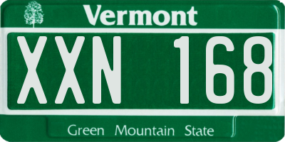 VT license plate XXN168