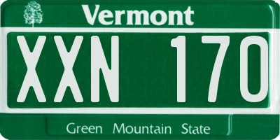 VT license plate XXN170