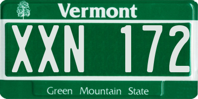 VT license plate XXN172