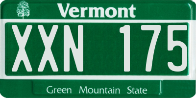 VT license plate XXN175