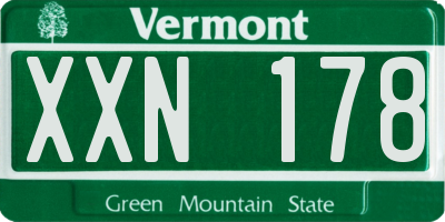 VT license plate XXN178