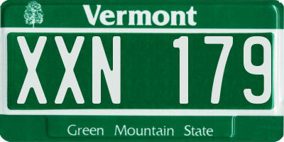 VT license plate XXN179