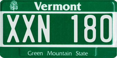 VT license plate XXN180