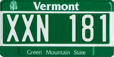 VT license plate XXN181